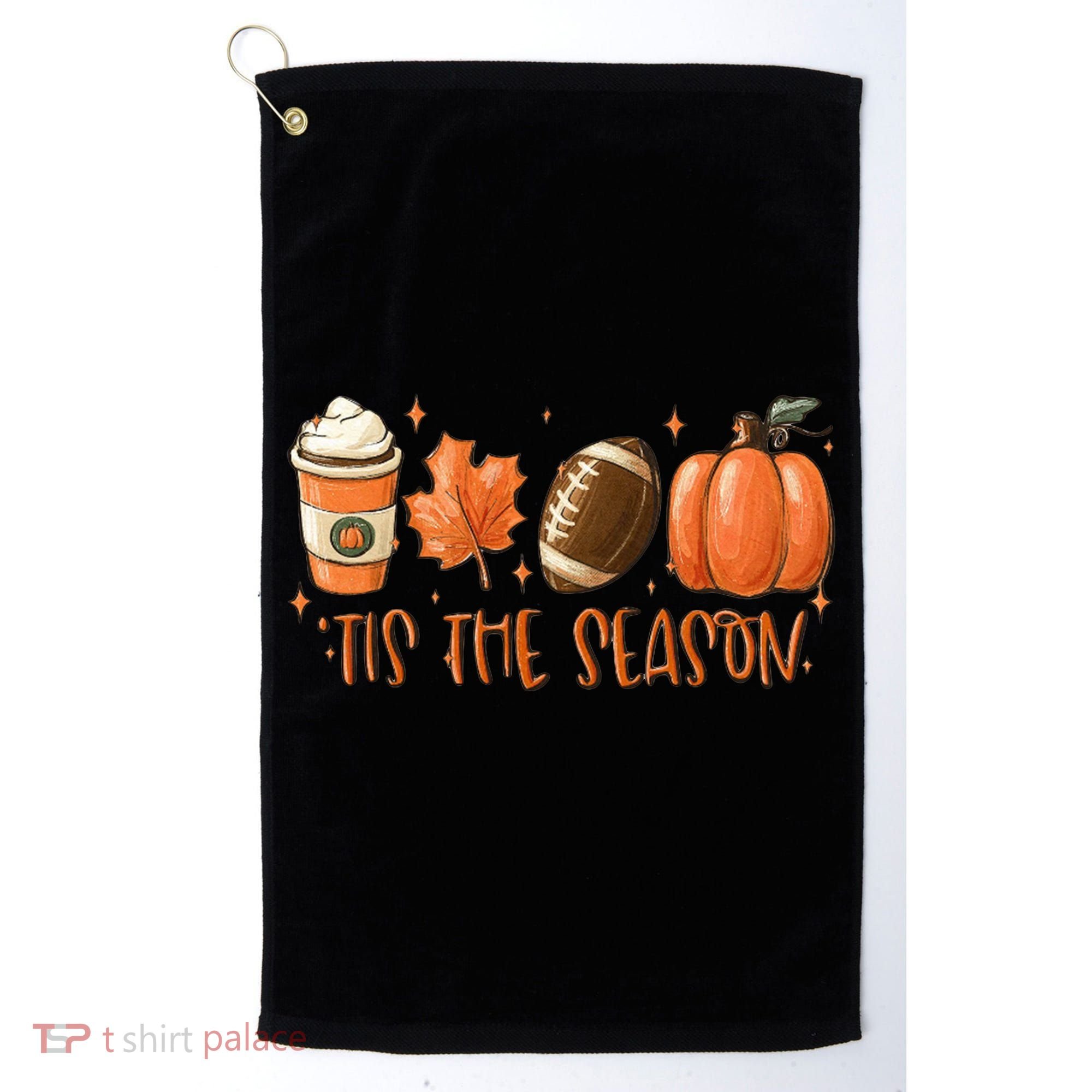 Tis The Season Fall Coffee Football Lover Golf Towel