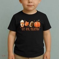 Tis The Season Fall Coffee Football Lover Toddler T-Shirt thumb 2