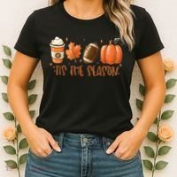 Tis The Season Fall Coffee Football Lover Women's T-Shirt thumb 2