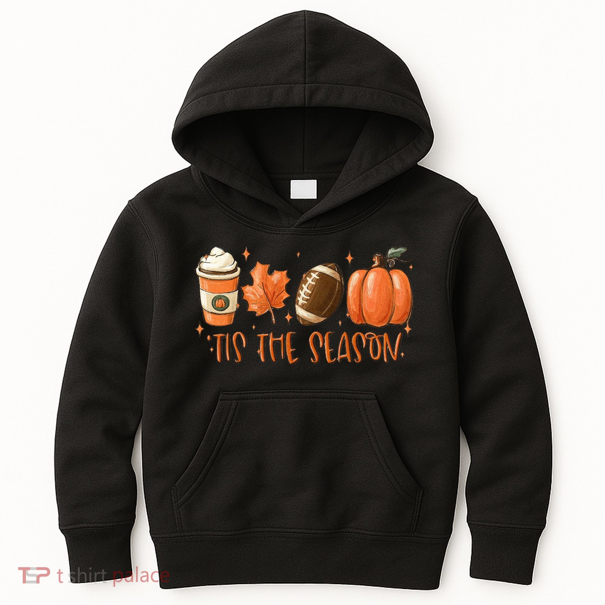 Tis The Season Fall Coffee Football Lover Kids Hoodie