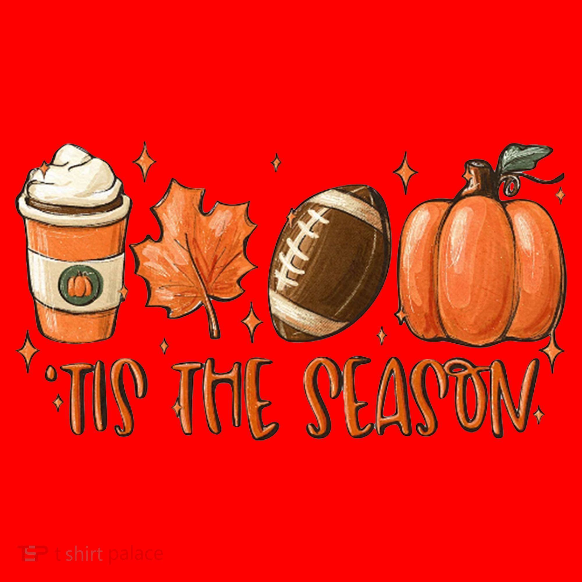 Tis The Season Fall Coffee Football Lover Santa Hat