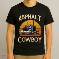 Truck Tractor Truck Driver Construction Asphalt Cowboy T-Shirt thumb 3