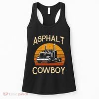 Truck Tractor Truck Driver Construction Asphalt Cowboy Women's Tank Top thumb 0