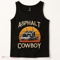 Truck Tractor Truck Driver Construction Asphalt Cowboy Tank Top thumb 2