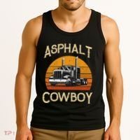 Truck Tractor Truck Driver Construction Asphalt Cowboy Tank Top thumb 3