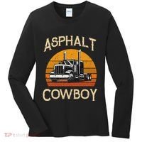 Truck Tractor Truck Driver Construction Asphalt Cowboy Women's Long Sleeve Shirt thumb 0