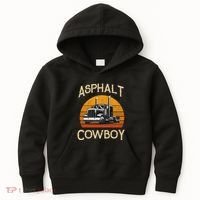 Truck Tractor Truck Driver Construction Asphalt Cowboy Kids Hoodie thumb 0