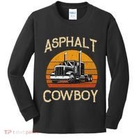 Truck Tractor Truck Driver Construction Asphalt Cowboy Kids Long Sleeve Shirt thumb 0