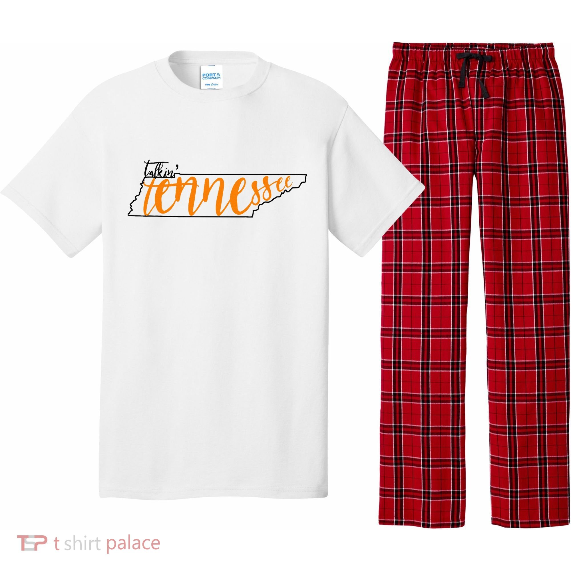 Talkin Tennessee Talking Tennessee Tn Orange White Outfits Pajama Set