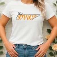 Talkin Tennessee Talking Tennessee Tn Orange White Outfits Women's T-Shirt thumb 2