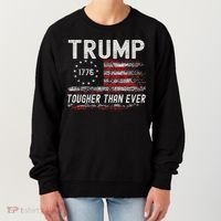 Trump Tougher Than Ever President Donald Trump Us Flag Premium Women's Sweatshirt thumb 0