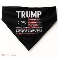Trump Tougher Than Ever President Donald Trump Us Flag Premium USA-Made Doggie Bandana thumb 0