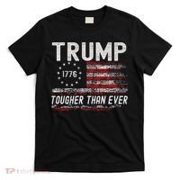 Trump Tougher Than Ever President Donald Trump Us Flag Premium T-Shirt thumb 0