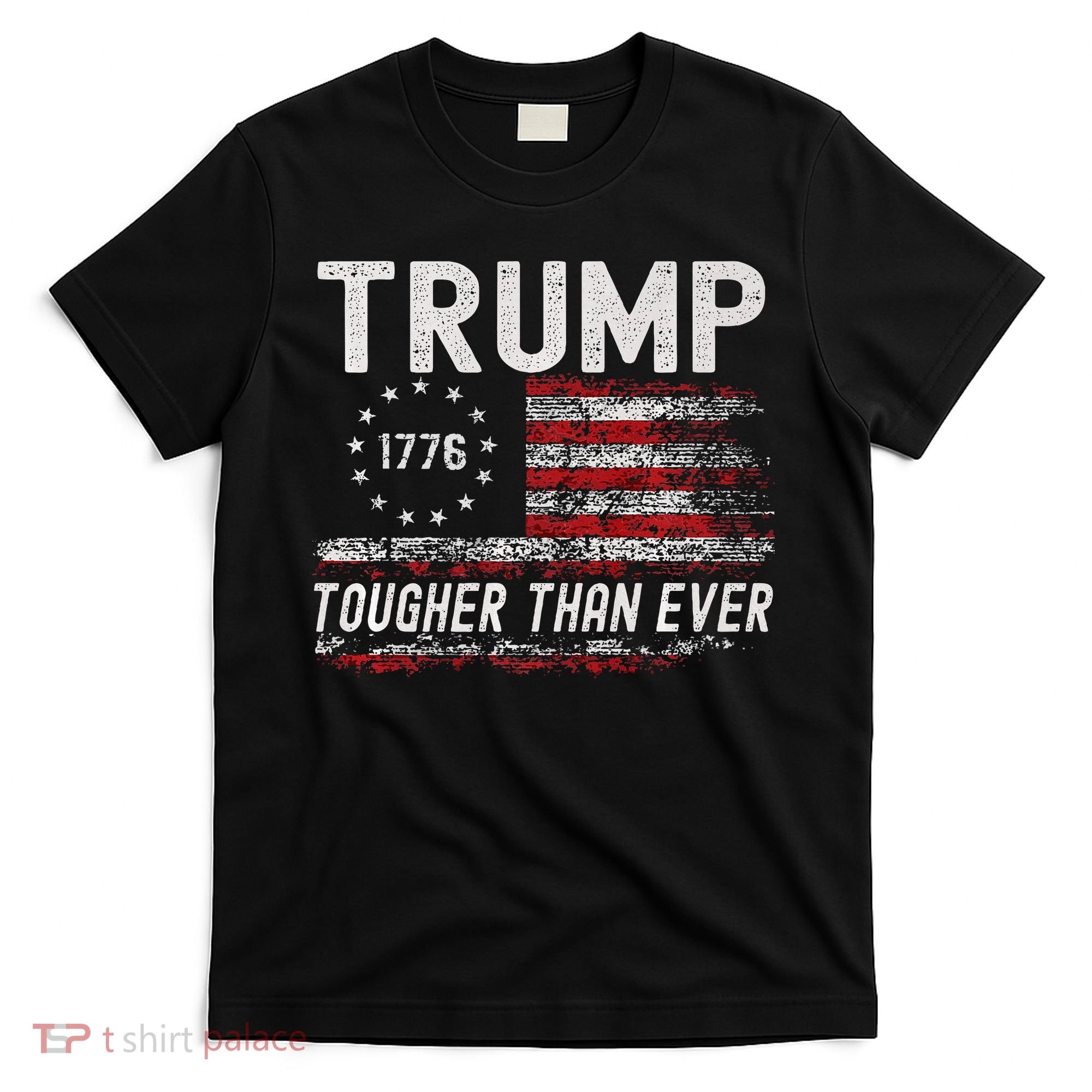 Trump Tougher Than Ever President Donald Trump Us Flag Premium T-Shirt