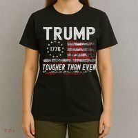 Trump Tougher Than Ever President Donald Trump Us Flag Premium T-Shirt thumb 4