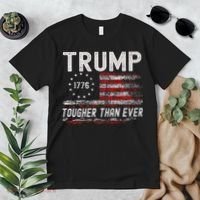 Trump Tougher Than Ever President Donald Trump Us Flag Premium Premium T-Shirt thumb 2