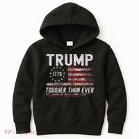 Trump Tougher Than Ever President Donald Trump Us Flag Premium Kids Hoodie thumb 0