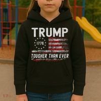 Trump Tougher Than Ever President Donald Trump Us Flag Premium Kids Hoodie thumb 3