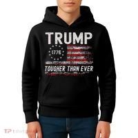 Trump Tougher Than Ever President Donald Trump Us Flag Premium Kids Hoodie thumb 4