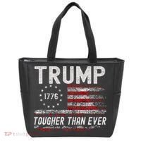 Trump Tougher Than Ever President Donald Trump Us Flag Premium Tote Bag thumb 0