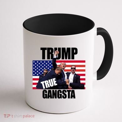 Trump The True Gangster Survived Association Coffee Mug back