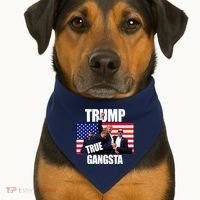Trump The True Gangster Survived Association USA-Made Doggie Bandana thumb 1