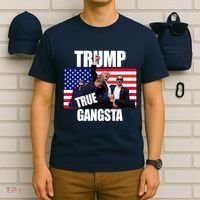 Trump The True Gangster Survived Association T-Shirt thumb 6