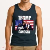 Trump The True Gangster Survived Association Tank Top thumb 3