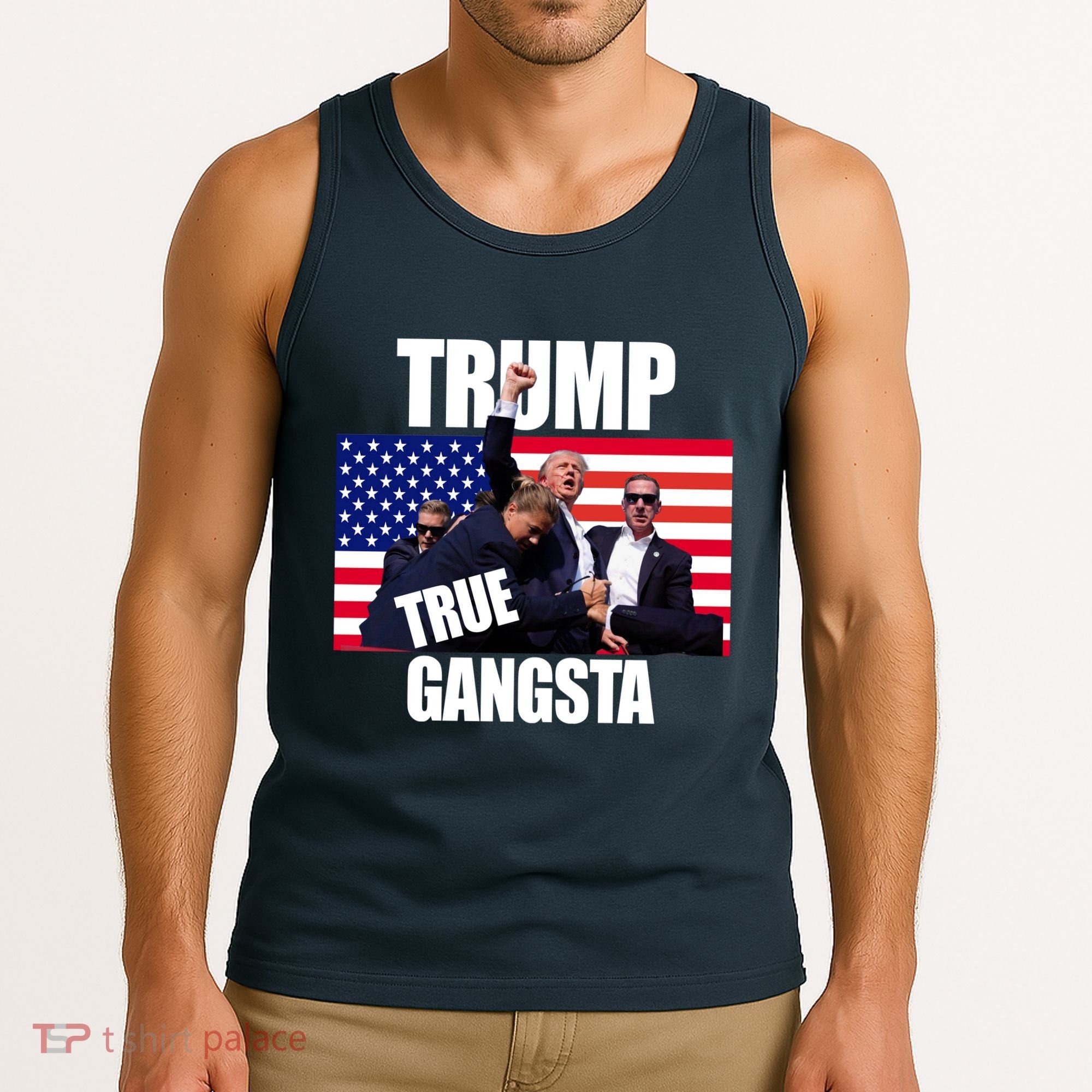 Trump The True Gangster Survived Association Tank Top