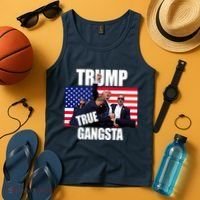 Trump The True Gangster Survived Association Tank Top thumb 4