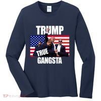 Trump The True Gangster Survived Association Women's Long Sleeve Shirt thumb 0