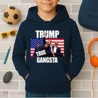 Trump The True Gangster Survived Association Kids Hoodie thumb 2