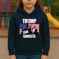 Trump The True Gangster Survived Association Kids Hoodie thumb 3
