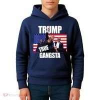 Trump The True Gangster Survived Association Kids Hoodie thumb 4