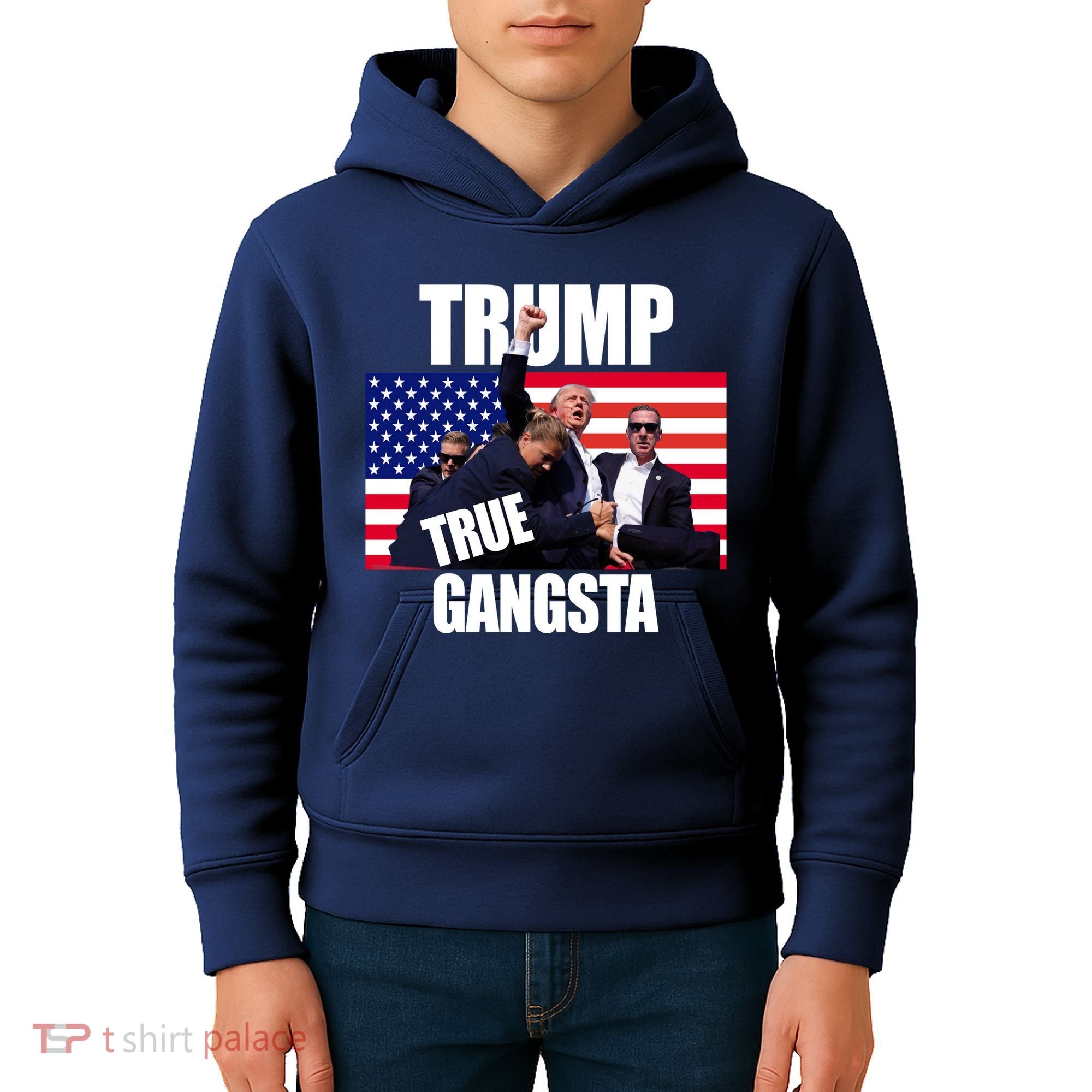 Trump The True Gangster Survived Association Kids Hoodie