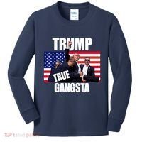 Trump The True Gangster Survived Association Kids Long Sleeve Shirt thumb 0