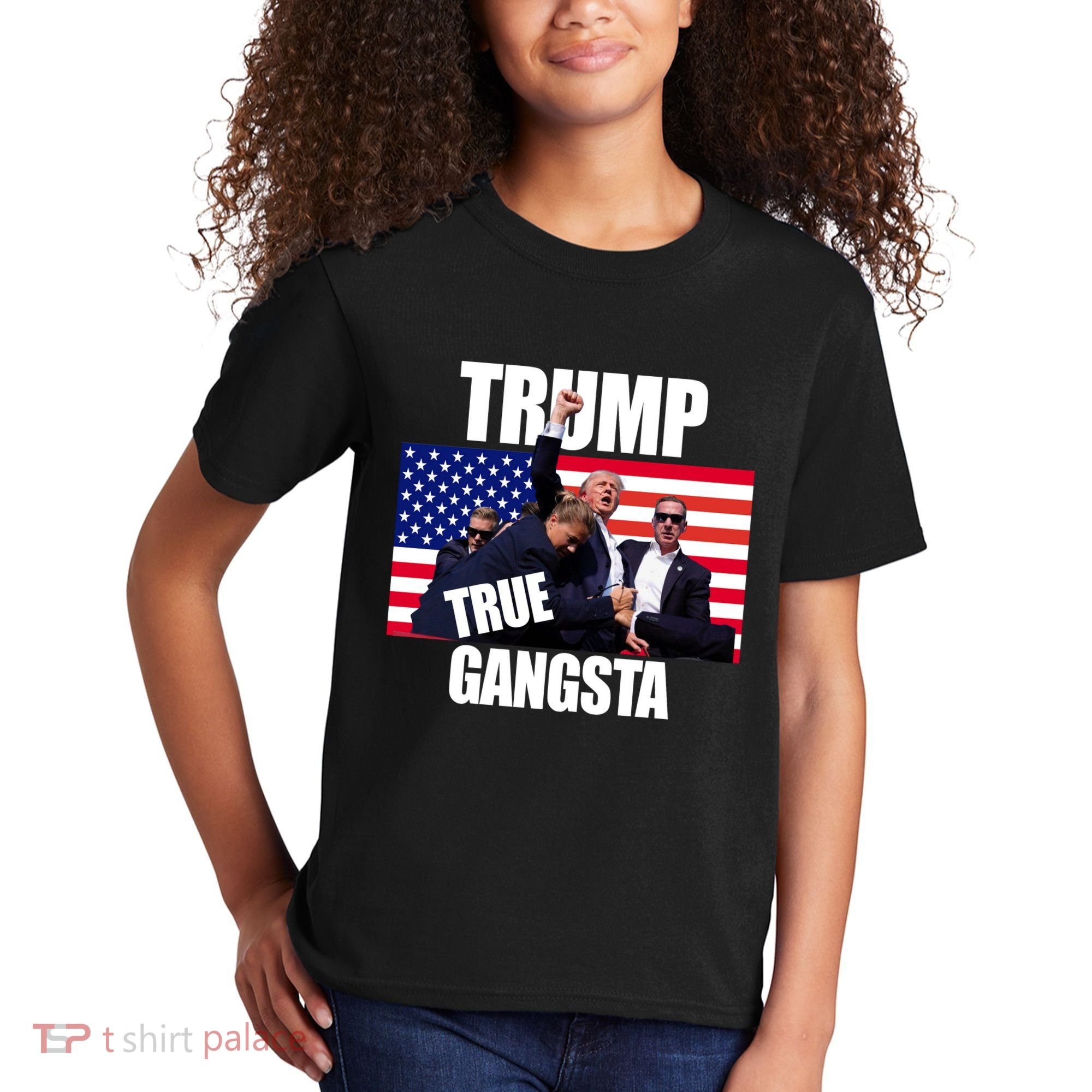 Trump The True Gangster Survived Association Kids T-Shirt