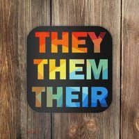 They Them Their Nb Pronoun Pride Coaster thumb 0