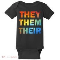 They Them Their Nb Pronoun Pride Baby Bodysuit thumb 0