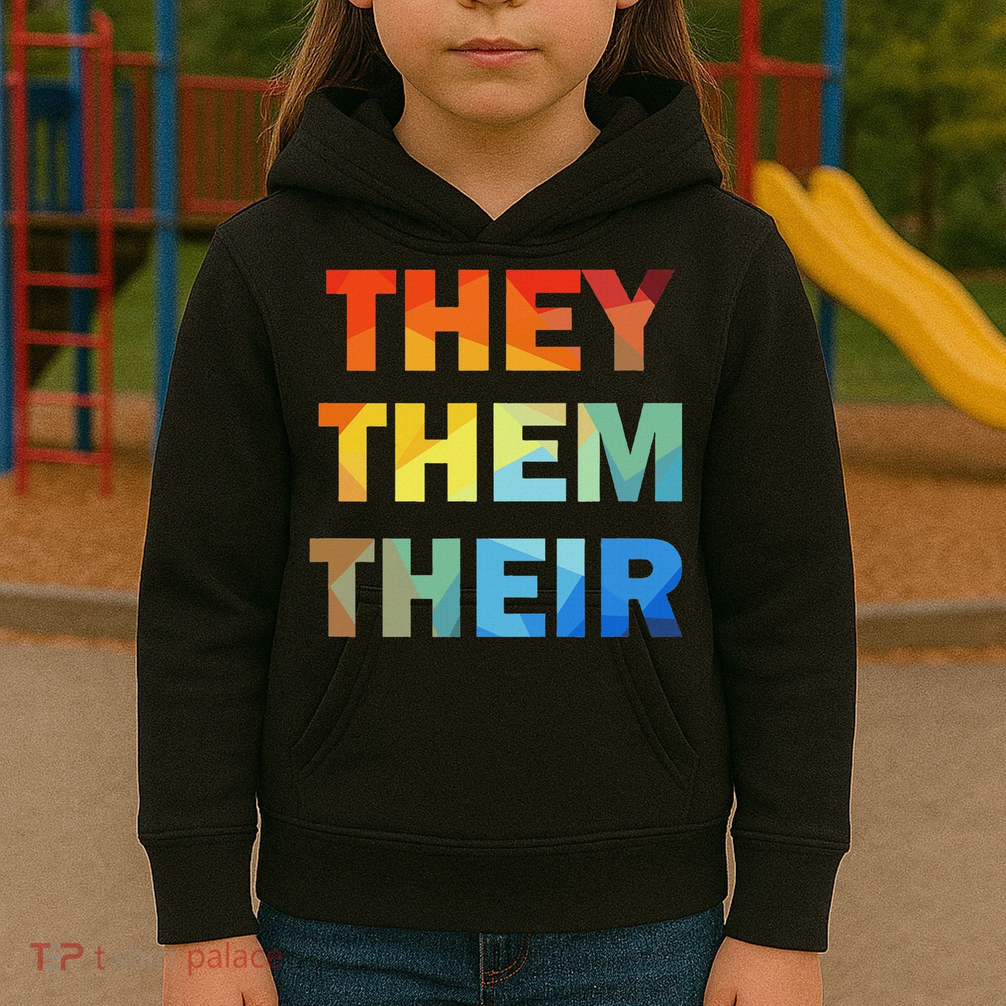 They Them Their Nb Pronoun Pride Kids Hoodie