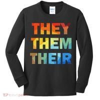 They Them Their Nb Pronoun Pride Kids Long Sleeve Shirt thumb 0