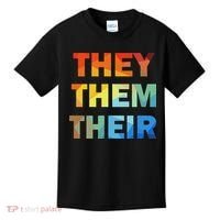 They Them Their Nb Pronoun Pride Kids T-Shirt thumb 0