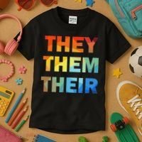 They Them Their Nb Pronoun Pride Kids T-Shirt thumb 3