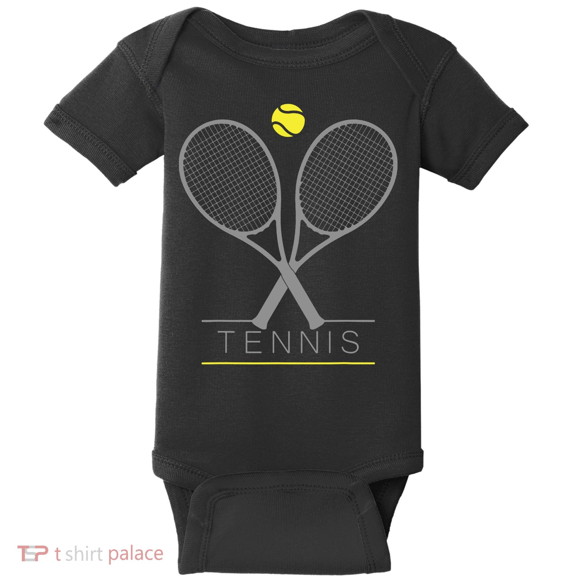 Tennis Trendy Tennis Rackets Ball Baby Bodysuit