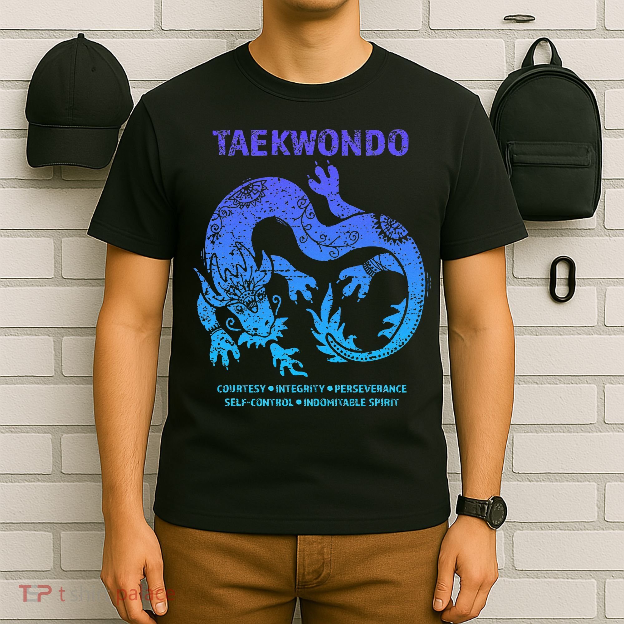 Taekwondo Tkd Tae Kwon Do Dragon Art Martial Arts Graphic T-Shirt