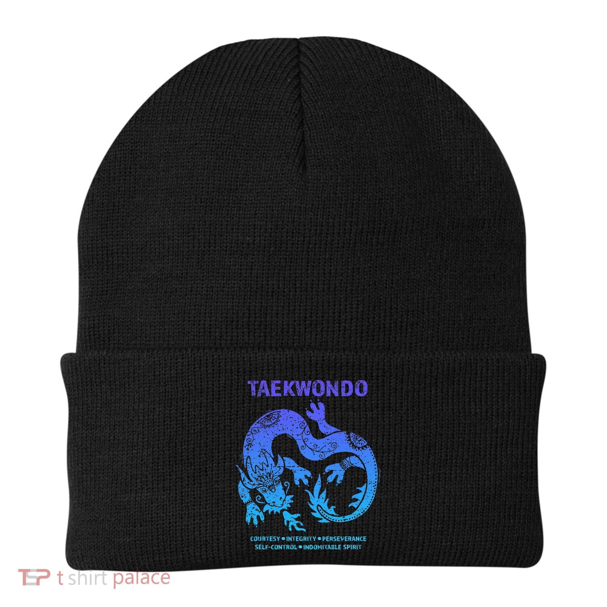 Taekwondo Tkd Tae Kwon Do Dragon Art Martial Arts Graphic Beanie