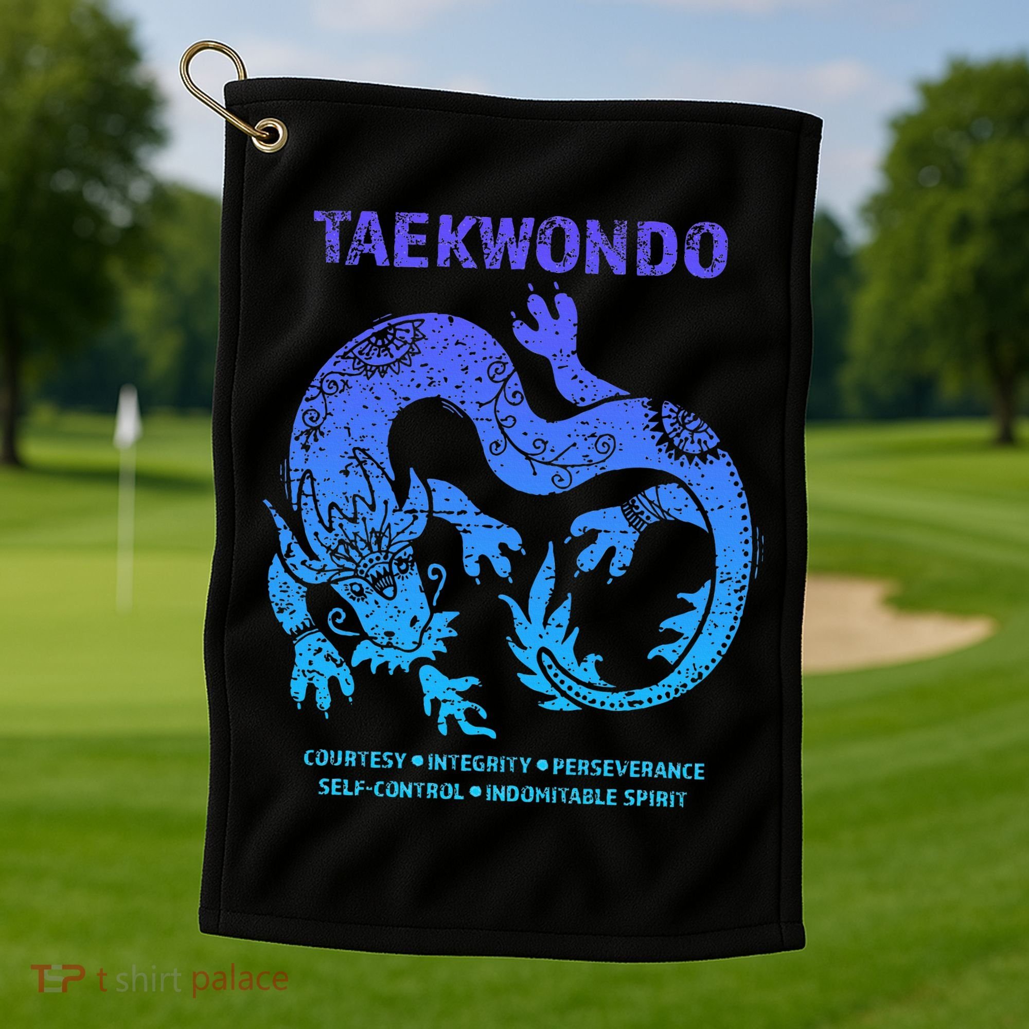 Taekwondo Tkd Tae Kwon Do Dragon Art Martial Arts Graphic Golf Towel