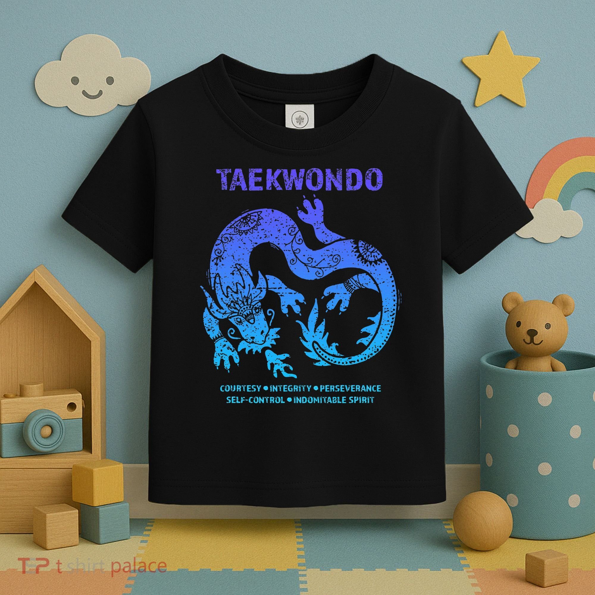 Taekwondo Tkd Tae Kwon Do Dragon Art Martial Arts Graphic Toddler T-Shirt