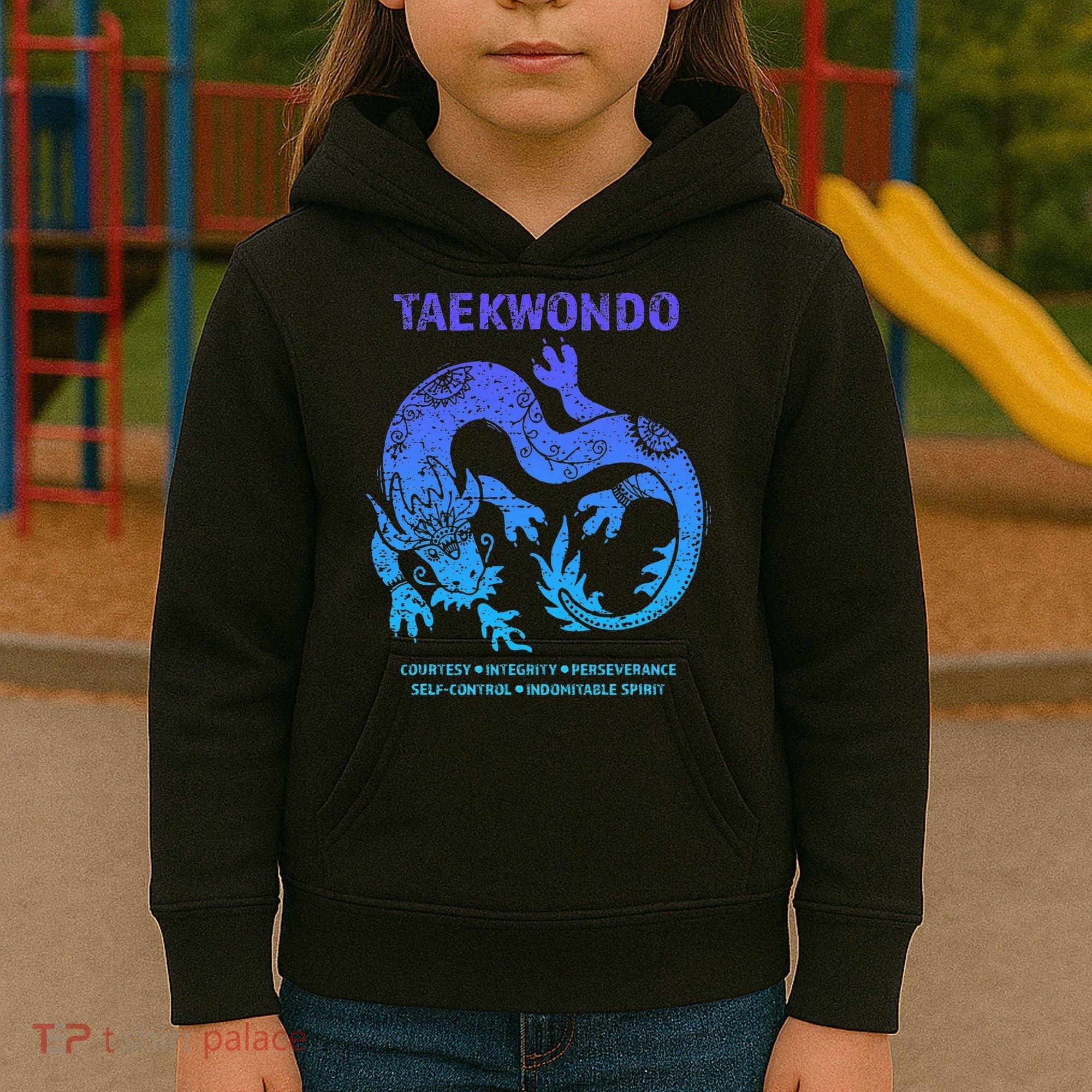 Taekwondo Tkd Tae Kwon Do Dragon Art Martial Arts Graphic Kids Hoodie
