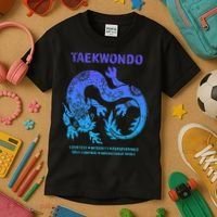 Taekwondo Tkd Tae Kwon Do Dragon Art Martial Arts Graphic Kids T-Shirt thumb 3